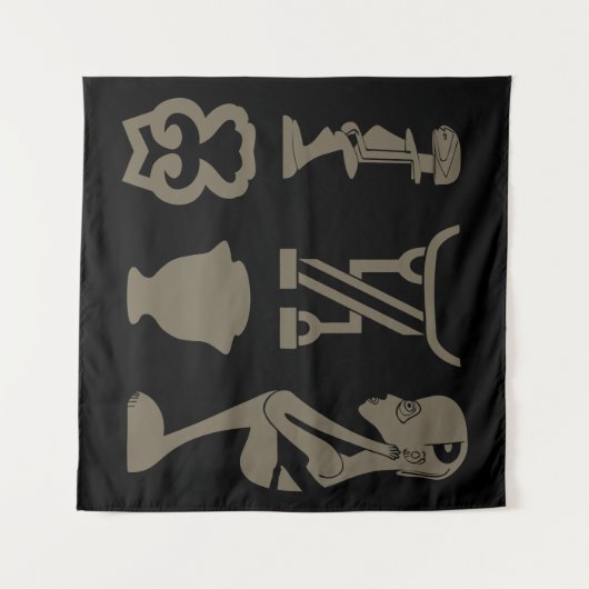 Abstract-Afrikaanse stamkunst Wandkleed (Voorkant (horizontaal))