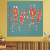 Abstract-Afrikaanse stammenkrijgerskunst Canvas Afdruk (Insitu (Woonkamer))