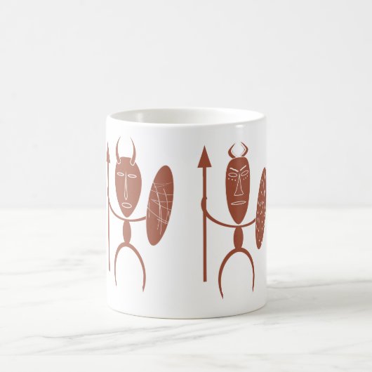 Abstract-Afrikaanse stammenkrijgerskunst Koffiemok (Center)