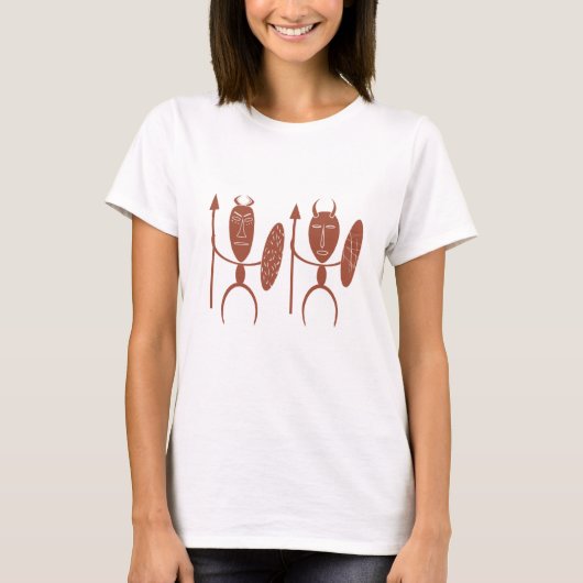 Abstract-Afrikaanse stammenkrijgerskunst T-shirt (Voorkant)