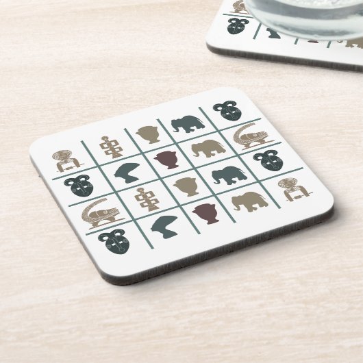 Abstract-Afrikaanse stammenkunst Bier Onderzetter (Linkerzijde)