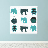 Abstract-Afrikaanse stammenkunst Canvas Afdruk (Insitu (Houten vloer))