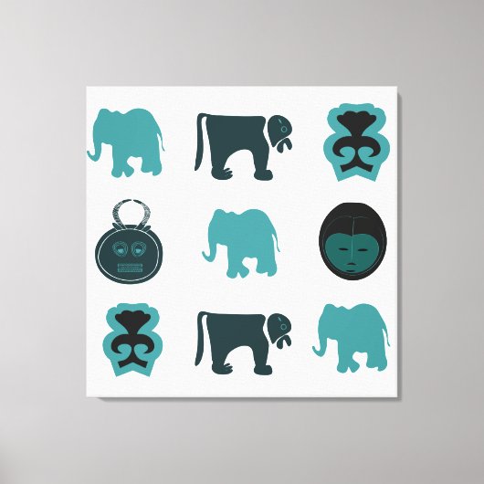 Abstract-Afrikaanse stammenkunst Canvas Afdruk (Voorkant)