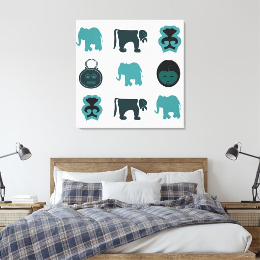 Abstract-Afrikaanse stammenkunst Canvas Afdruk (Insitu (Slaapkamer))