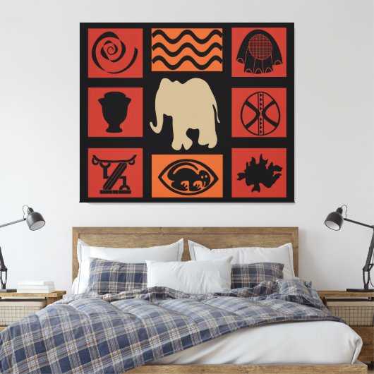 Abstract-Afrikaanse stammenkunst Canvas Afdruk (Insitu (Slaapkamer))