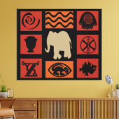 Abstract-Afrikaanse stammenkunst Canvas Afdruk (Insitu (Woonkamer))