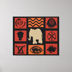 Abstract-Afrikaanse stammenkunst Canvas Afdruk