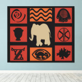 Abstract-Afrikaanse stammenkunst Canvas Afdruk (Insitu (Houten vloer))
