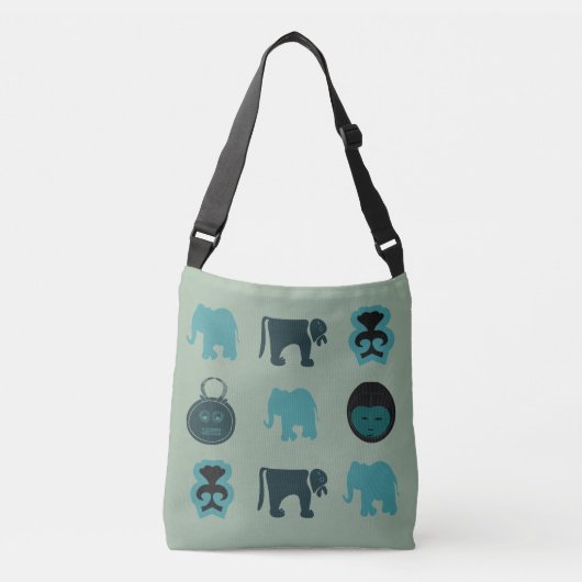 Abstract-Afrikaanse stammenkunst Crossbody Tas (Voorkant)