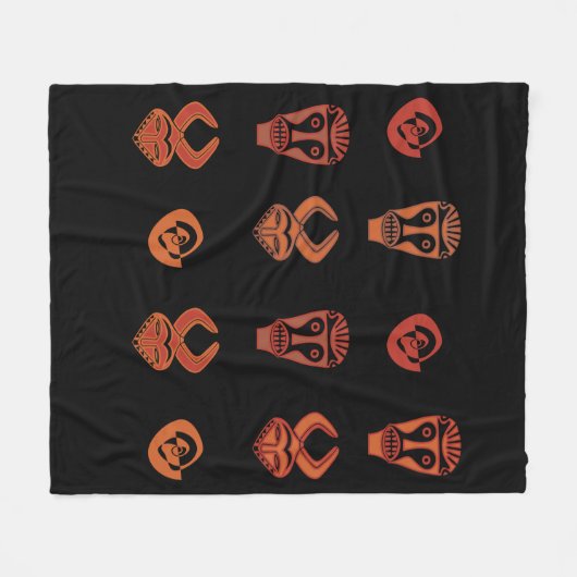 Abstract-Afrikaanse stammenkunst Fleece Deken (Voorkant (Horizontaal))