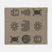 Abstract-Afrikaanse stammenkunst Fleece Deken (Voorkant (Horizontaal))