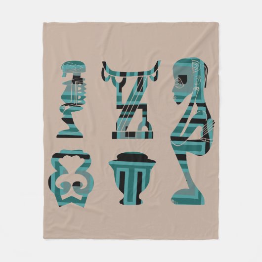 Abstract-Afrikaanse stammenkunst Fleece Deken (Voorkant)