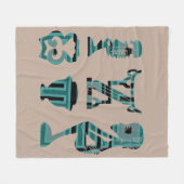 Abstract-Afrikaanse stammenkunst Fleece Deken (Voorkant (Horizontaal))