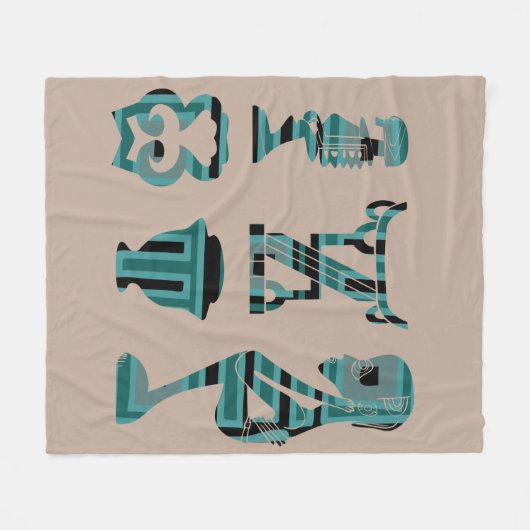 Abstract-Afrikaanse stammenkunst Fleece Deken (Voorkant (Horizontaal))