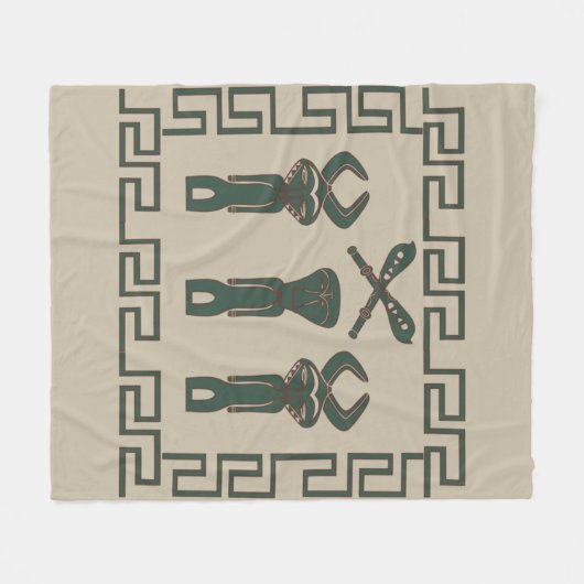 Abstract-Afrikaanse stammenkunst Fleece Deken (Voorkant (Horizontaal))