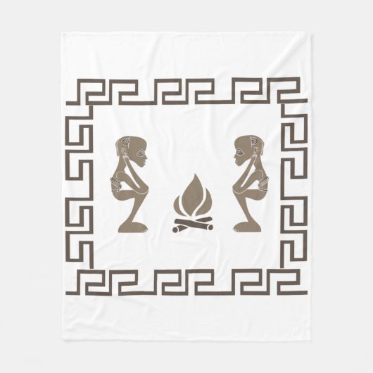 Abstract-Afrikaanse stammenkunst Fleece Deken (Voorkant)