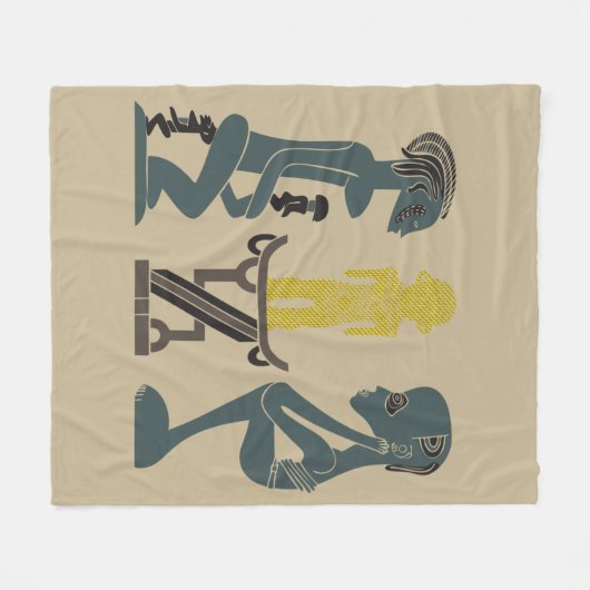 Abstract-Afrikaanse stammenkunst Fleece Deken (Voorkant (Horizontaal))