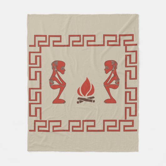 Abstract-Afrikaanse stammenkunst Fleece Deken (Voorkant)