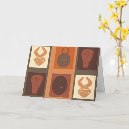 Abstract-Afrikaanse stammenkunst Kaart (Gele Bloem)