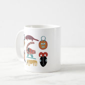 Abstract-Afrikaanse stammenkunst Koffiemok (Voorkant links)