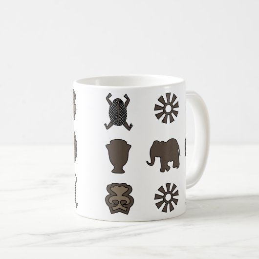 Abstract-Afrikaanse stammenkunst Koffiemok (Voorkant rechts)