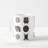 Abstract-Afrikaanse stammenkunst Koffiemok (Voorkant links)