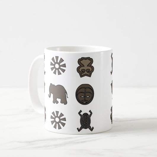 Abstract-Afrikaanse stammenkunst Koffiemok (Voorkant links)