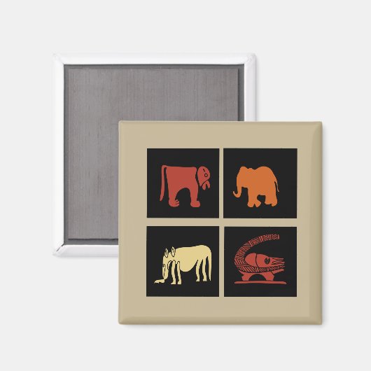 Abstract-Afrikaanse stammenkunst Magneet (Voorkant / Achterkant)