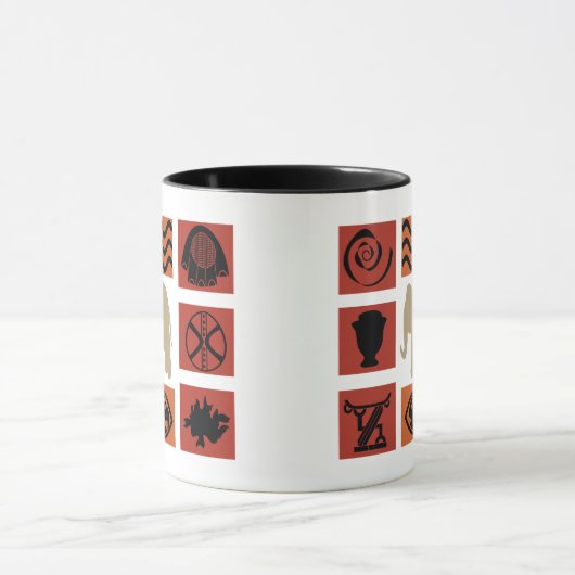 Abstract-Afrikaanse stammenkunst Mok (Midden)