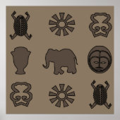 Abstract-Afrikaanse stammenkunst Poster (Voorkant)