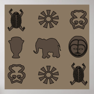 Abstract-Afrikaanse stammenkunst Poster