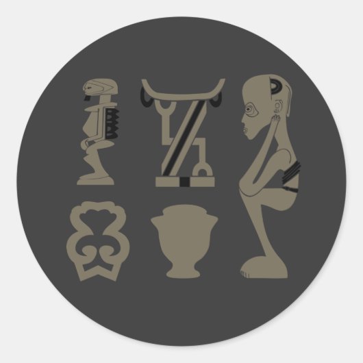 Abstract-Afrikaanse stammenkunst Ronde Sticker (Voorkant)