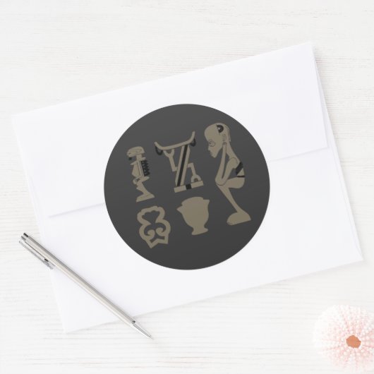 Abstract-Afrikaanse stammenkunst Ronde Sticker (Envelop)