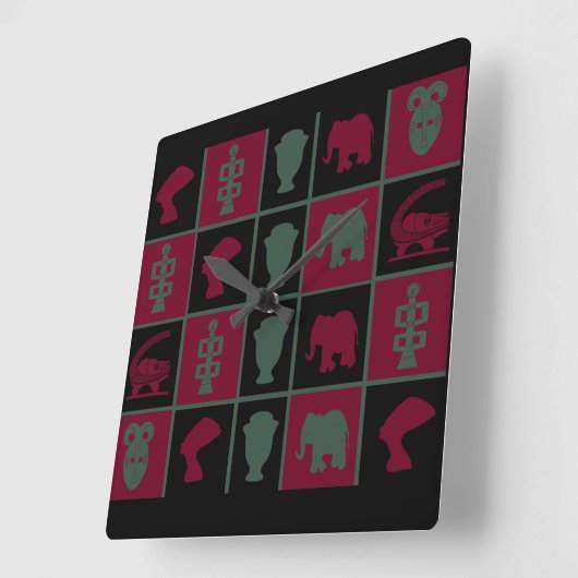 Abstract-Afrikaanse stammenkunst Vierkante Klok (Hoek)