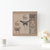 Abstract-Afrikaanse stammenkunst Vierkante Klok (Huis)