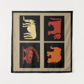 Abstract-Afrikaanse stammenkunst Wandkleed (Voorkant (horizontaal))