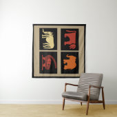 Abstract-Afrikaanse stammenkunst Wandkleed (In Situ (horizontaal))