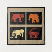 Abstract-Afrikaanse stammenkunst Wandkleed (Voorkant)