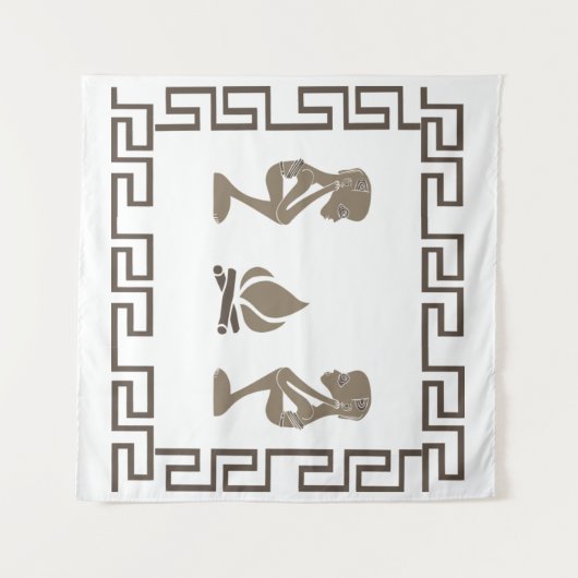 Abstract-Afrikaanse stammenkunst Wandkleed (Voorkant (horizontaal))