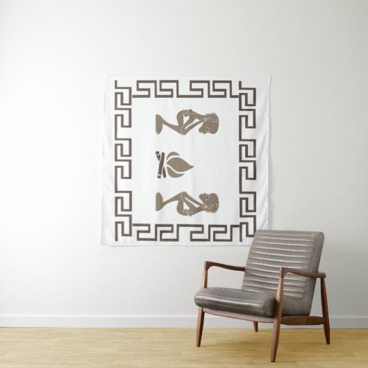 Abstract-Afrikaanse stammenkunst Wandkleed (In Situ (horizontaal))