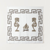 Abstract-Afrikaanse stammenkunst Wandkleed (Voorkant)