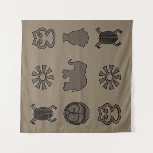 Abstract-Afrikaanse stammenkunst Wandkleed (Voorkant (horizontaal))