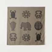 Abstract-Afrikaanse stammenkunst Wandkleed (Voorkant)