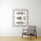 Abstract-Afrikaanse stammenkunst Wandkleed (In Situ (horizontaal))