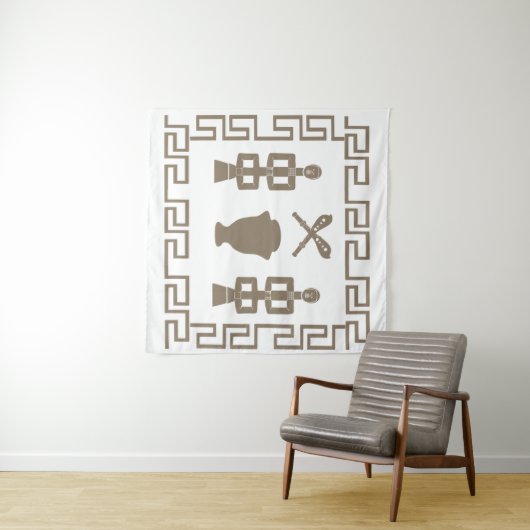 Abstract-Afrikaanse stammenkunst Wandkleed (In Situ (horizontaal))