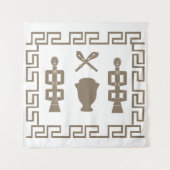 Abstract-Afrikaanse stammenkunst Wandkleed (Voorkant)