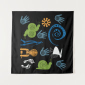 Abstract-Afrikaanse stammenkunst Wandkleed (Voorkant (horizontaal))