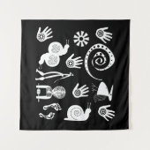 Abstract-Afrikaanse stammenkunst Wandkleed (Voorkant (horizontaal))