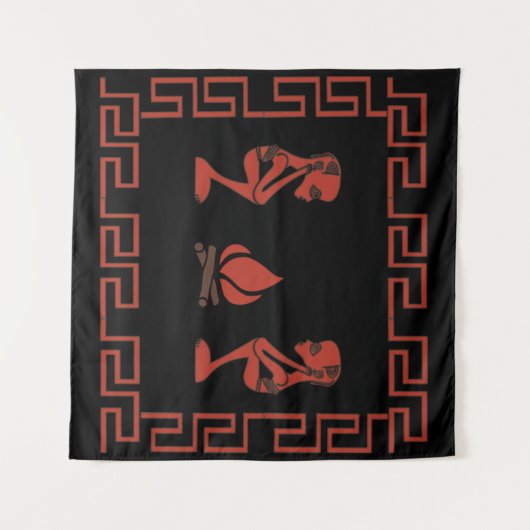 Abstract-afrikaanse stammenritueel wandkleed (Voorkant (horizontaal))