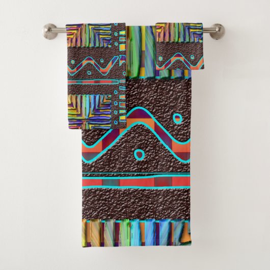 Abstract-Afrikaanse stammotif Bad Handdoek (Insitu)